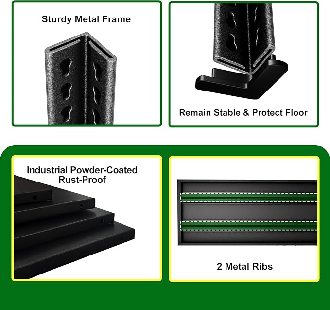 5-Tier Garage Shelving Heavy Duty,48”W x 18”D x 78”H Metal Shelving Unit，2400 lbs Weight Capacity Adjustable Storage Shelves for Retiple Tanks, Pantry, Garage，Black (Black, 5-Ter,48”W x 18”D x 78”H)