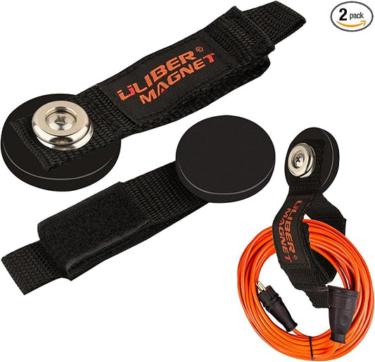 ULIBERMAGNET Strong Magnetic Storage Straps,Heavy Duty Magnetic Garage Storage Tool Organizer,Extension Cord, Cable, Rope,Tools for Garage,Pick-up,RV and Workshop(2 Pack/1.69INCH)