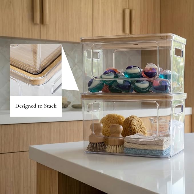 Hudgan Trash Bag Dispenser Under Sink, 2 in 1 Garbage Bag Holder Dishwasher Pods Organizer for Kitchen Pantry Laundry Room