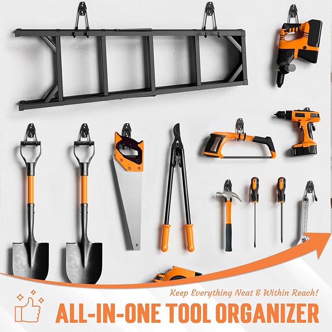 TONDA Garage Hooks, 20 Pack Garage Organization, Wall Storage Hooks Heavy Duty for Hanging Bike, Ladder, Garden Tools, Hose and Ropes, Black