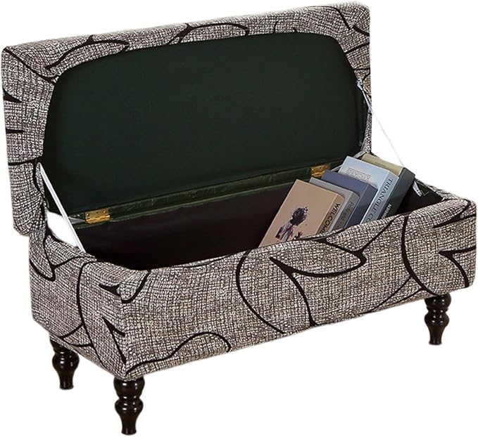 FUANGUI Ottoman Cover Slipcovers Rectangular Folding Stretch | Storage Bench Footrest Sofa Stool Covers Footstool Protector with Elastic Bottom, Removable Washable,Large