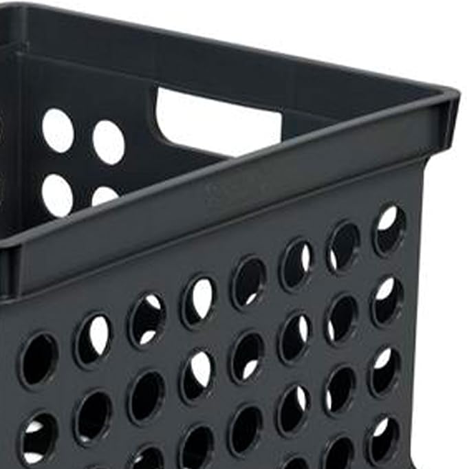Sterilite Storage Crate Bin File Organizer for Home & Office,Black, 18-Pack | Heavy-Duty and Stackable Plastic Boxes and Containers for Desk, Cabinet, Dorm, Garage, or Utility Organization