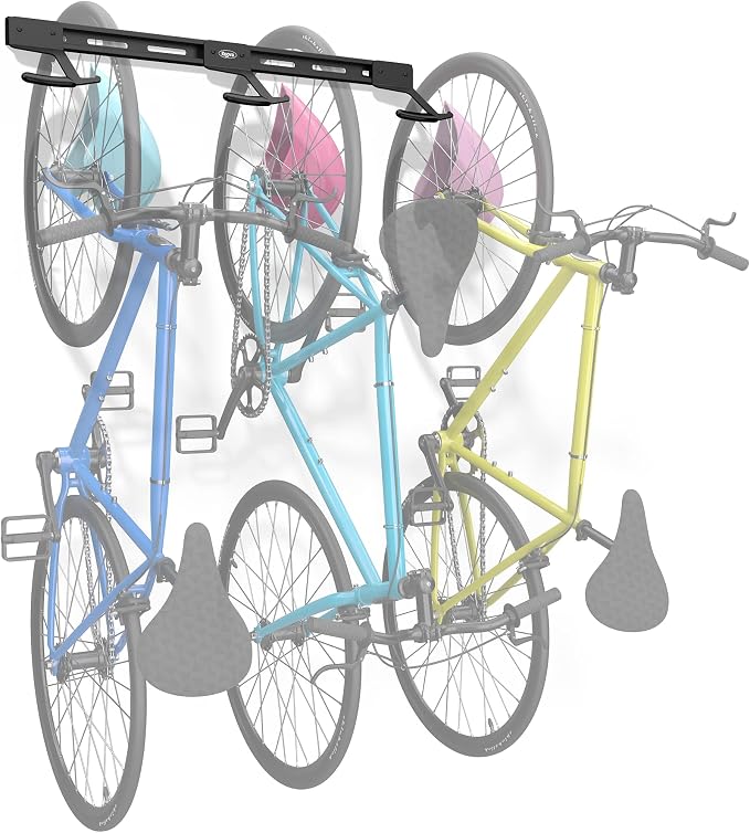 Wall Mount Bike Rack | Steel Bike Mount | Adjustable Hangers | Easy Mount | USA Made