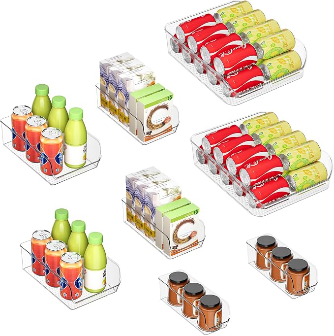 Ettori Clear Organizing Bins for Total Home Organization - Multi-Purpose Storage Solution for Pantry, Closet, Bathroom, and Kitchen (8 pack clear)
