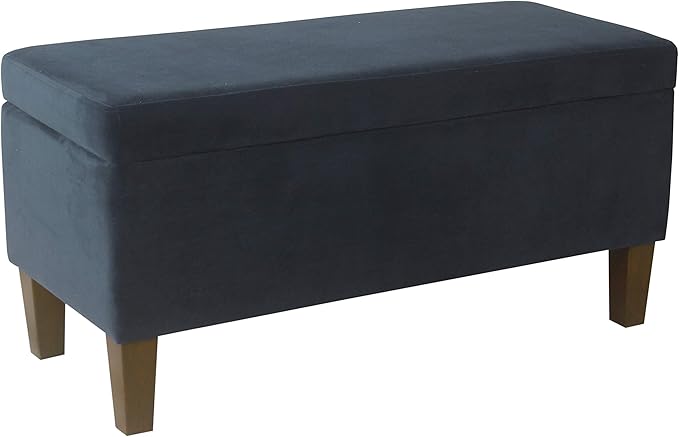 HomePop 36" Storage Ottoman Bench with Hinged Lid - Navy