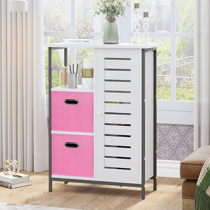 Black Fabric Cubby Storage Bins,13x13x13 Inches ,Cube Organizer Bin Foldable Storage Boxes with Dual Handles Fabric Organizer Box and collapsible Storage basket,Set of 3 ,Pink