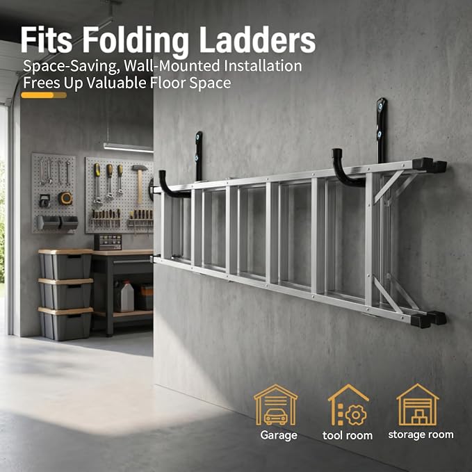 Ladder Storage Hook, Garage and Garden Storage Utility Hook, Heavy Duty Jumbo Arm Hanger