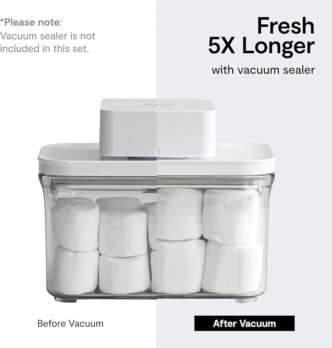 VAKUEN Premium Airtight Food Storage Containers, 3.28qt 1 Piece, Smart One-Click Seal Lid, No Hinges, Patented Double Silicone Lining, 100% Leak Proof, BPA-FREE, Dishwasher, Microwave Safe
