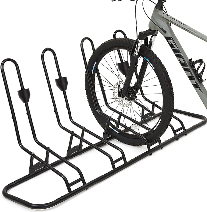 Kingarage 4 Floor Bike Rack, Safeguard Disc Brakes & Derailleurs Design, Waterproof Bicycle Stand Indoor/Outdoor/Garage Use, Fits 12"-29" Tires, Upgraded 0.63" Steel Tubes for Stability
