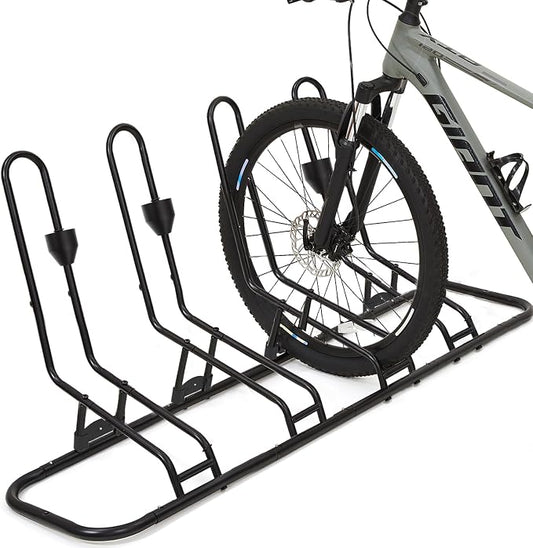 Kingarage 4 Floor Bike Rack, Safeguard Disc Brakes & Derailleurs Design, Waterproof Bicycle Stand Indoor/Outdoor/Garage Use, Fits 12"-29" Tires, Upgraded 0.63" Steel Tubes for Stability