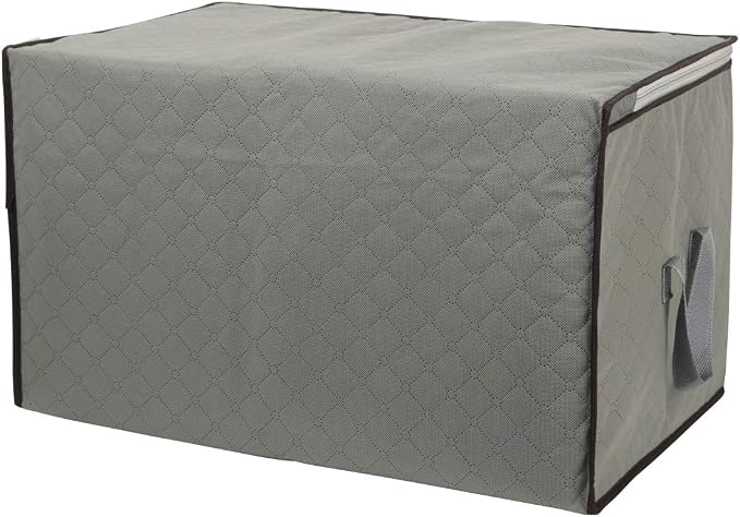2 Pack Foldable Large Storage Bags for Clothes, Comforter, Quilt, Blanket | 28×20×12 inch, clear window handles, fits king comforter, under bed storage