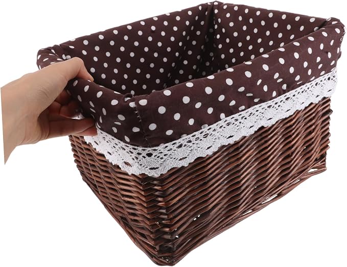 ABOOFAN Woven Storage Basket Capacity Decorative Wicker for Shelves Cube Organizer for Bedroom Room Bathroom Laundry and Pantry Handwoven Design