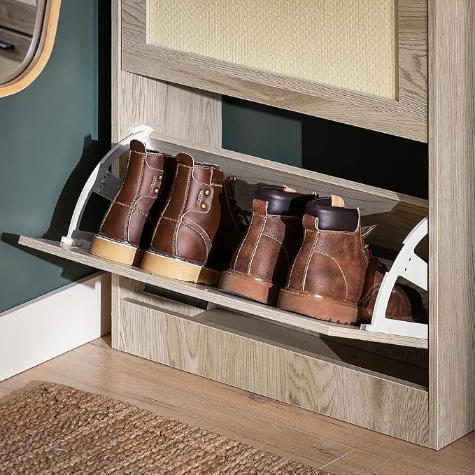 Haotian Shoe Cabinet for Entryway-FSR137 (Beige, 3-Drawers)
