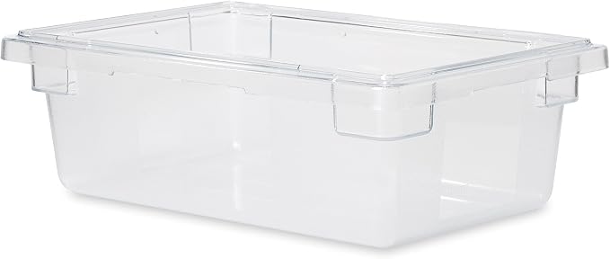Rubbermaid Commercial Products Polycarbonate Food Storage Box/Tote, 3.5 Gallon, Clear, for Restaurant/Kitchen/Cafeteria (Pack of 6)