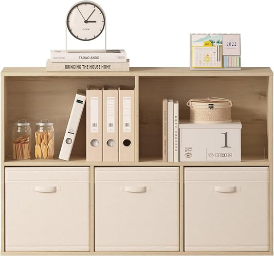 5 Cube Storage Organizer Bookshelf, Closed Back Display Bookcase, Reversible Bookcase, Cubes Closet Organizer for Home, Living Room, Kids Room, Office, Bedroom, Study, Hallway