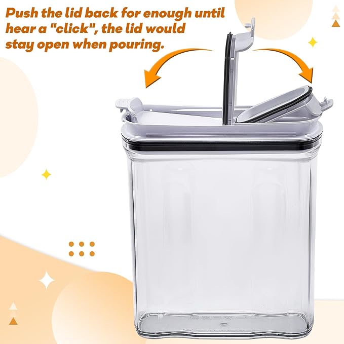 Food Dispenser Set, Airtight Food Storage Container with Lid 1.5L,2PCS BPA-FREE Plastic Pantry Organization Canisters for Nuts Quinoa Coffee and More Dry Food in Kitchen