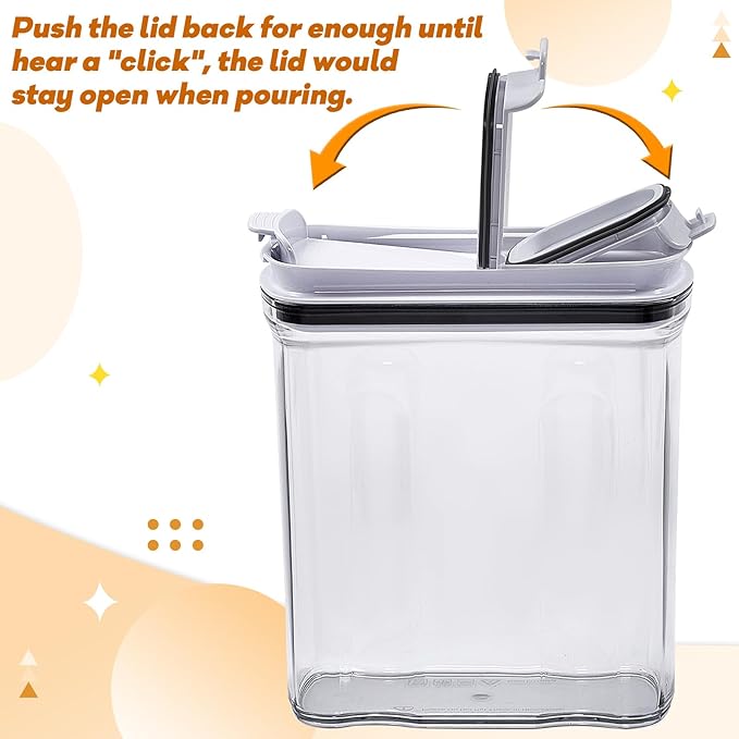 Cereal Containers Storage Set, Airtight Food Storage Container with Lid 4L/135.2oz,4PCS BPA-FREE Plastic Pantry Organization Canisters for Rice Cereal Flour Sugar Dry Food in Kitchen