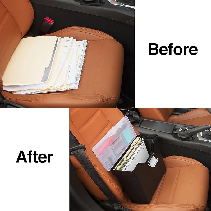 STAPLES File Box Portable Tote, Letter Size, Black, 2-Pack, Handle | Lightweight storage tote for transporting and organizing hanging files.