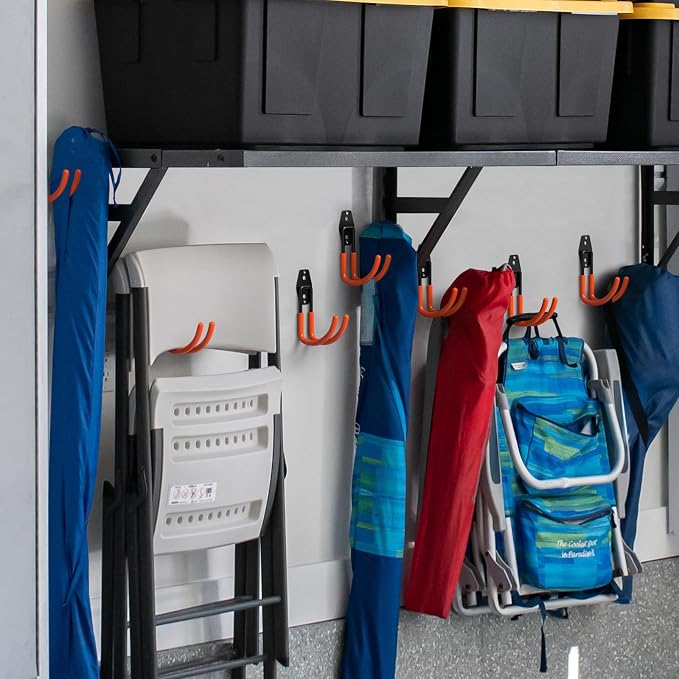 42-Pack Heavy Duty Wall Mount Garage Hooks | Hanging Storage For Ladders, Hoses, Bikes, Garden Tools, Ropes; For Yard, Warehouse, Workshop, Shed, Shop