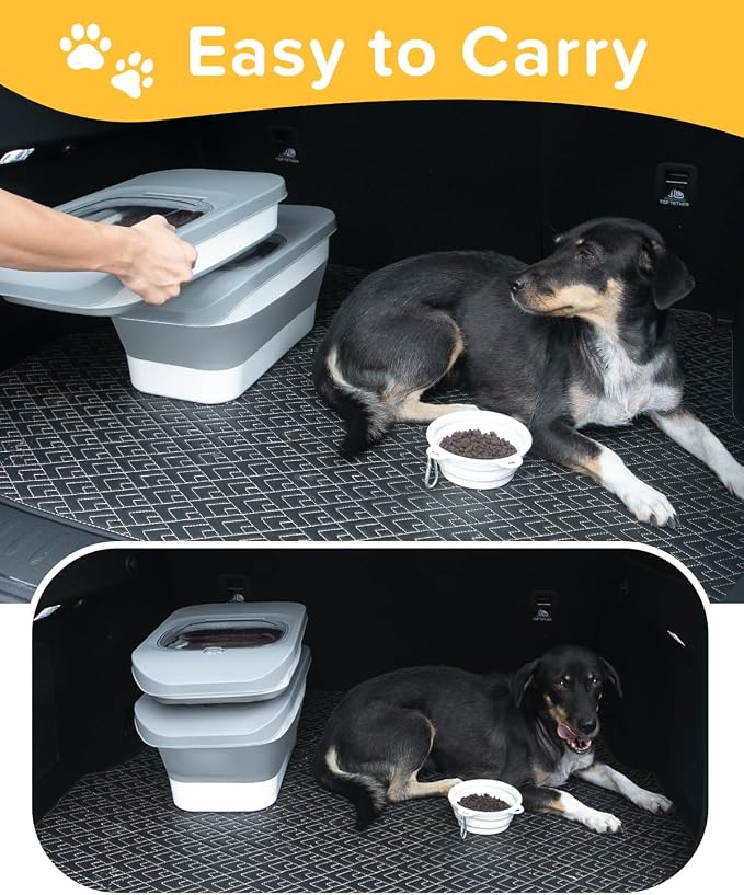 10-13 Lbs Dog Food Storage Container,Collapsible Dog Food Container | Pet Food Storage Container with Airtight Lid,Pet Food Scoop,Cat Food Storage Dry Food for Dog,Cat and Other Pets