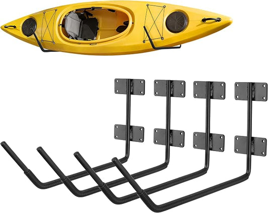 RedCall Kayak Storage Rack,Heavy Duty Kayak Wall Mount Hooks for Garage Utility Storage Hangers, 100LB Garage Hooks for Canoes, Snowboard, Surfboard, Skiis, Paddle Boards, Ladders, Bikes