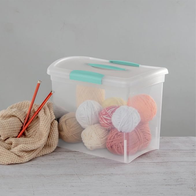 Sterilite Nesting ShowOffs Large Storage Bins w/Lids and Handles, 18-Pack | Heavy-Duty and Stackable Utility Box Containers for Home, Office, Cabinet, Closet, Bedroom, and Basement Organization