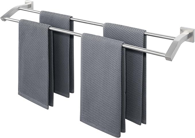 Alise Double Towel Bar, 32" Towel Rack for Bathroom Wall, Brushed Nickel | SUS304 Stainless Steel Bathroom Towel Holder, Quick Drying Towel Hanger Towel Rod, Useable Length 30.8"
