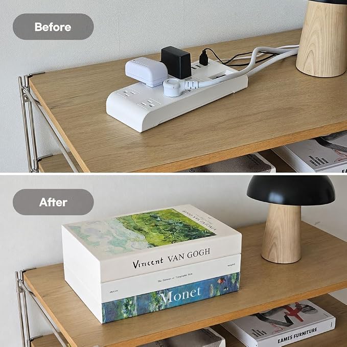 Book Shape Decorative Cable Management Box - Expandable Cable Organizer Box with Magnetic Closure for Home & Office (Love Finds, Large Set)