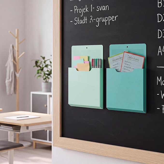 Gilprop 8 Pack Magnetic File Folder Holder for Whiteboard Classroom Storage | 10"x13"x1.2" Hanging Magnetic Wall File Organizer, Refrigerator Magazine Holder, for Mail Letters Paper Desk Office