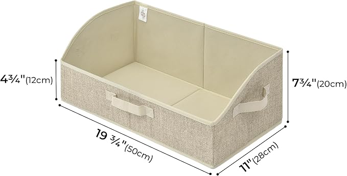 GRANNY SAYS Trapezoid Closet Storage Bins, Large, Honey Beige, 3-Pack | Shelf Storage Baskets, Clothes Storage Bin, Closet Organizer and Storage Bins, Clothing Bins for Closet Shelves