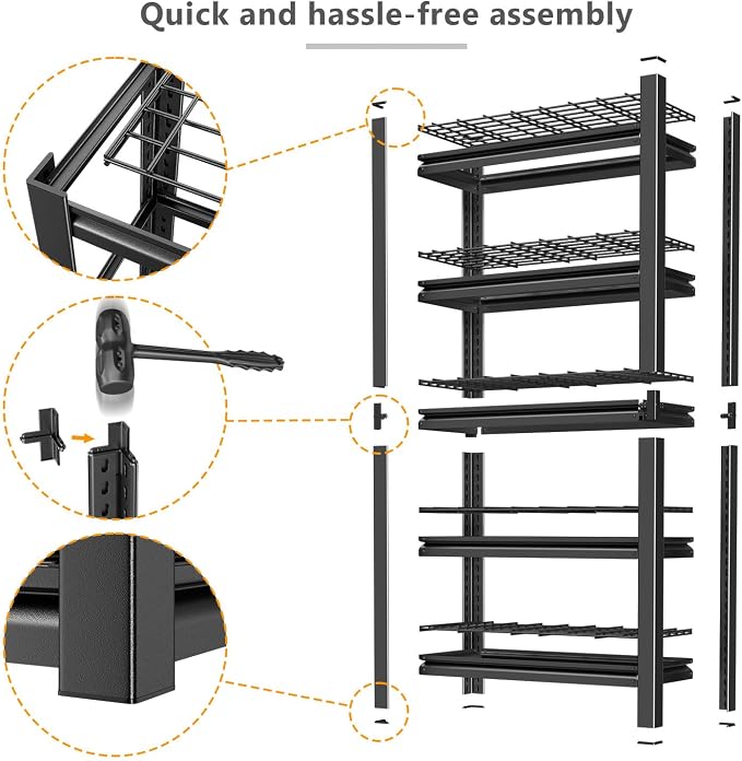 Heavy Duty Storage Shelving Unit (72" H x 35" W x 16" D) 10 Pack | Adjustable 5-Tier Metal Rack, Standing Utility Shelves, Garage, Basement, Pantry, Kitchen, Warehouse, 3000 lbs Capacity