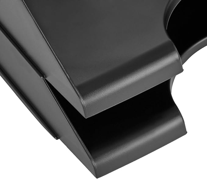 Amazon Basics Rectangular Stackable Desk Organizer Office Letter Tray, File Storage, Paper Organizer, Black, 2-Pack