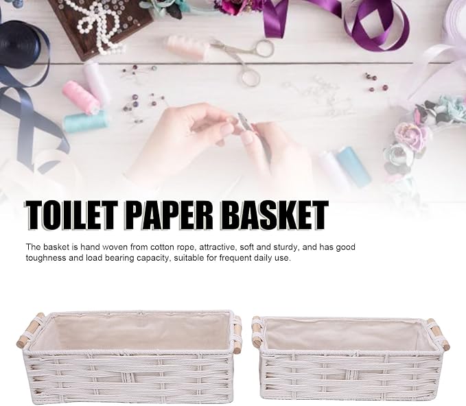 2X woven storage basket, set of bohemian decorative baskets, rattan woven decorative storage baskets suitable for home decoration, bedroom