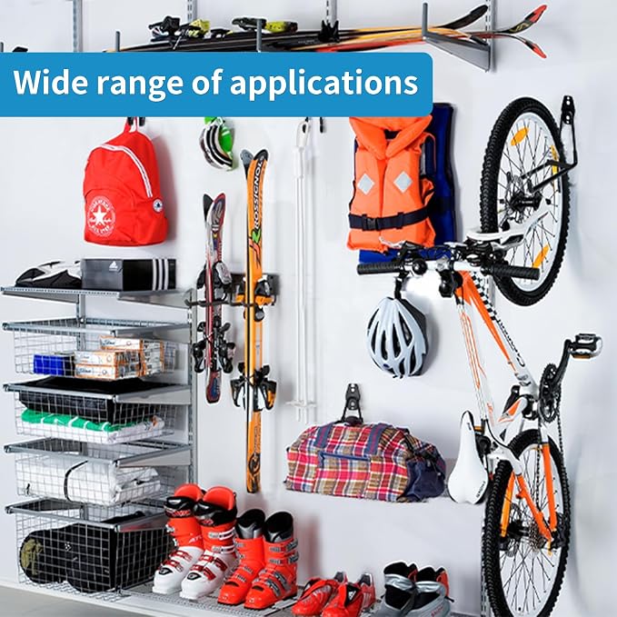GeeWatom 2 Pack Garage Storage Utility Hooks，Garage Garden Tool Organizer，Steel Wall Mount Hooks, Garden Small U Hooks (Orange)