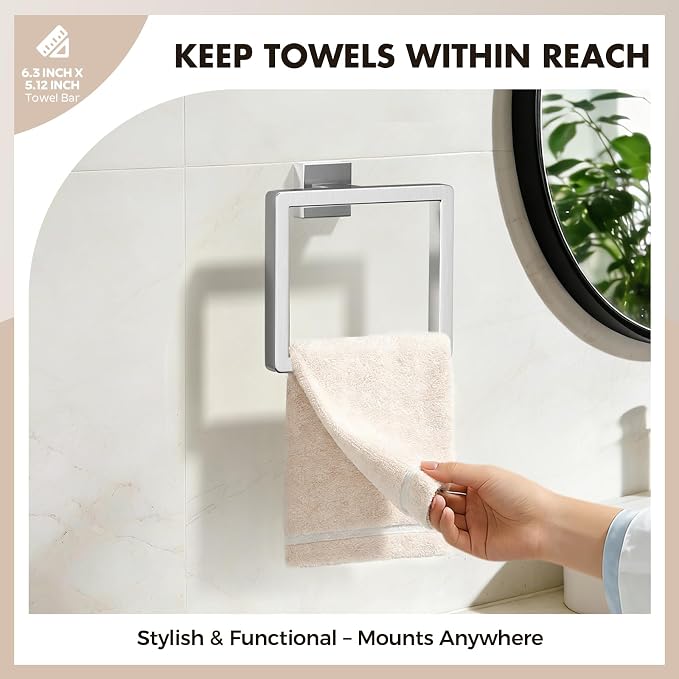20-Pieces Brushed Nickel Bathroom Accessories Set, 24 Inch Towel Bar Set | Stainless Steel, Towel Ring, Toilet Paper Holder, Robe Hooks, Towel Racks for Bathroom Wall Mounted, Bathroom Hardware Set