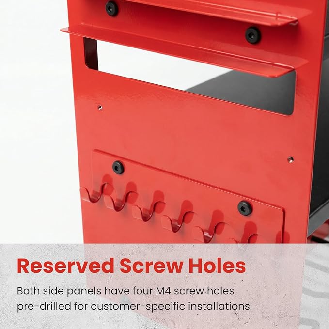 Power Tool Organizer Wall Mount, Standard Edition, RED | Heavy Duty 600 Lbs Metal Tool Storage Rack, 4-Tier Garage Drill Holder & Workshop Battery Management Station