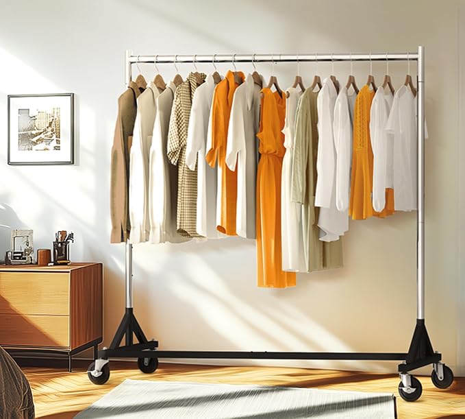 HOKEEPER Z Rack for Clothes Heavy Duty Clothing Rack Hold 500 LBS | Commercial Garment Rack with Wheels Rolling Portable Clothes Rack for Bedroom, Laundry, Balcony 24" D x63"W x 71"H, 2 Packs