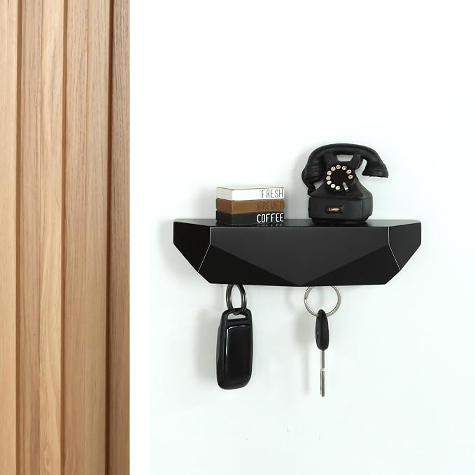 Key Holder Wall Mount Magnetic Key Holder Key Rack Key Hanger Key Hooks for Wall, Home Decor, House Decor, Apartment Decor, Living Room (Black)