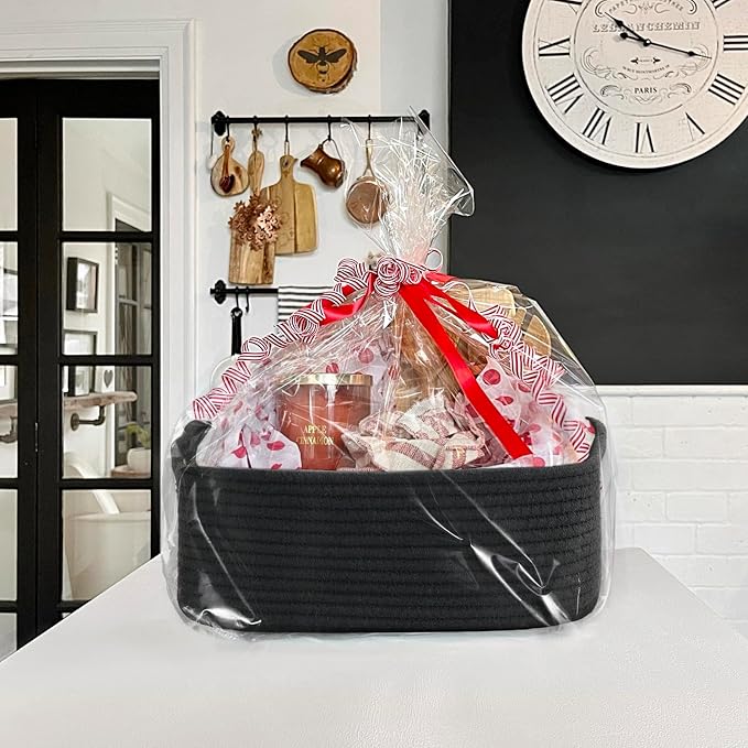 Goodpick 3-Pack Boo Storage Baskets for Organizing, 13 x 8 x 5 in | Closet Organizer Bins, Empty Storage Baskets for Organizing, Toy Baskets Storage Kids Storage Bin, Black