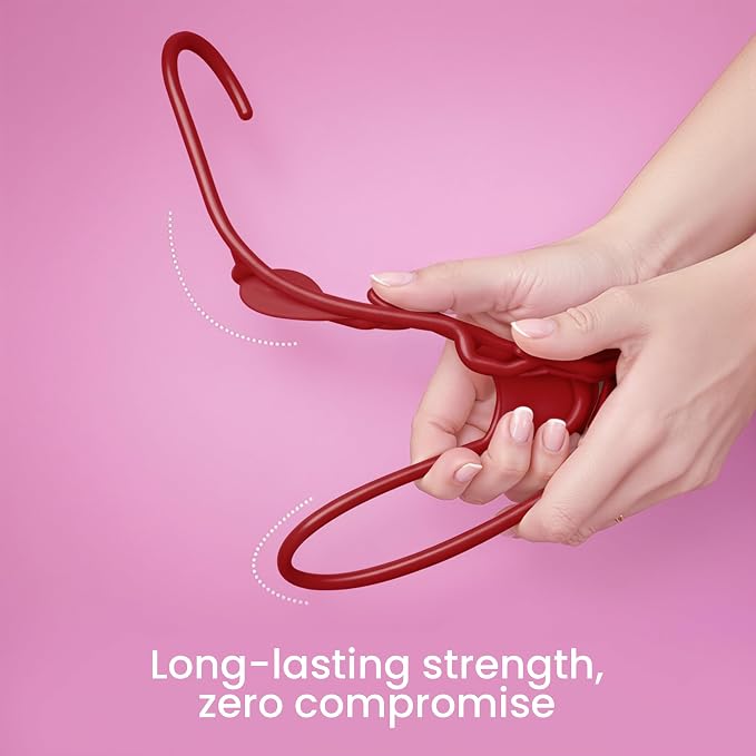 Utopia Home Plastic Hangers 50 Pack – Space Saving Clothes Hanger Red | Durable & strong | Closet organizer & storage | Ideal for apartments, dorms & stocking stuffers