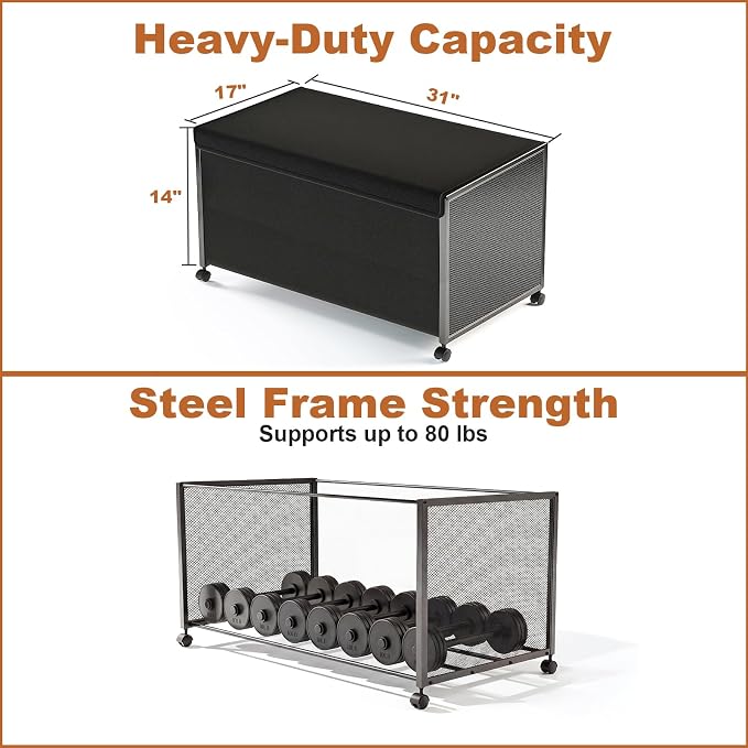 Fokyfok 2 Pack Under Bed Storage with Wheels,14 inch Tall Extra Large Under Bed Clothes Storage ,Underbed Storage with Wheels,Rolling Under Bed Drawers with Lid for Dorm,College,Apartment,Black