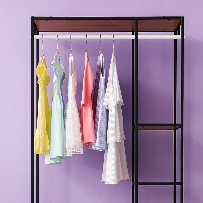 2 Pack Wire Shelving Garment Hanger Bar Wire Shelving Accessories Industrial Closet Clothes Rods for Home Retail Store(White,48 Inch)