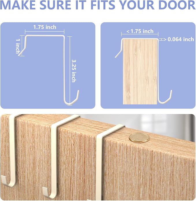 FENTEC 1 Pack Over the Door Shoe Organizers, Hanging Shoe Organizer with Large Deep Pocket Shoe Holder for Closet Shoes Rack for Wall, Over Door Shoe Storage Hold up to 18 Pairs Shoes, Beige