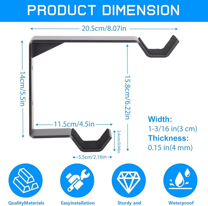 2 Pack Bike Wheel Rack Garage Wall Mount Carbon Steel Storage Hooks Heavy | Spare bike wheel hangers garage wall mount, indoor vertical holder, double wheel tire rack, carbon steel easy to install