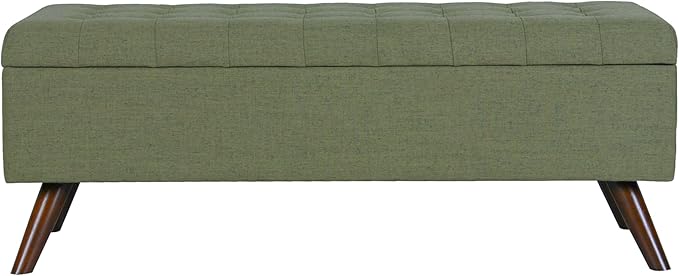 HomePop 48" Modern Tufted Storage Bench - Moss Green
