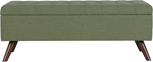 HomePop 48" Modern Tufted Storage Bench - Moss Green