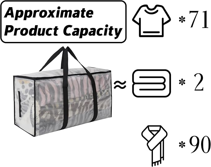 8 Pack Heavy Duty 93L (24.5 Gallon) Stackable Plastic Storage Bins with Lids, Clear Totes – For Home Organization and Storage, Sturdy and Reusable Alternative to Moving Bags