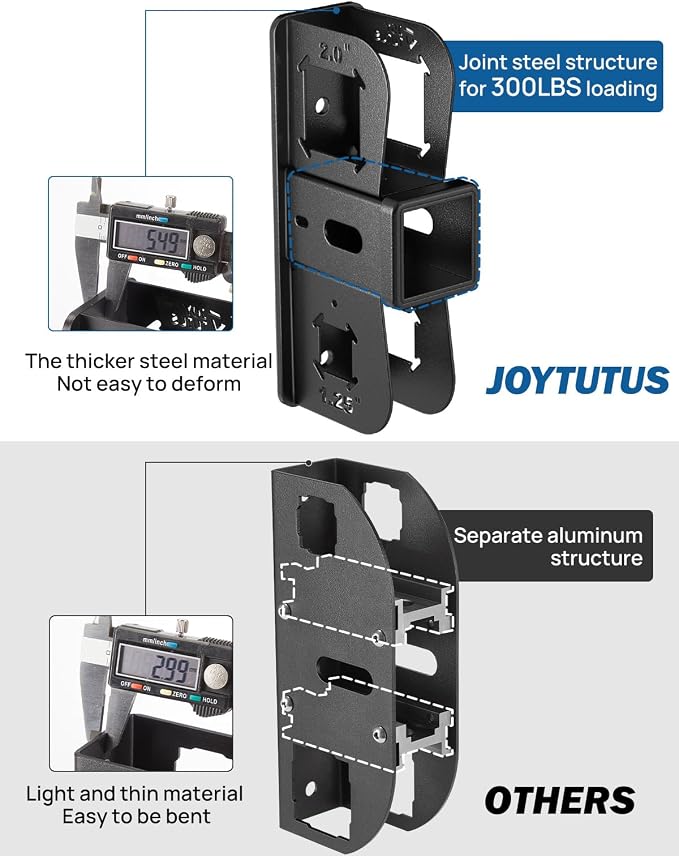 JOYTUTUS 2" Receiver Hitch Wall Mount, 300LBS Load Capacity, Garage Storage Organizer for Bike Rack Hitch, Cargo Rack & Hitch Ski Rack