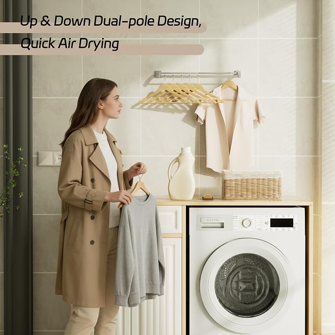 Alise Double Towel Bar, 24" Towel Rack for Bathroom Wall, Brushed Nickel | SUS304 Stainless Steel Bathroom Towel Holder, Quick Drying Towel Hanger Towel Rod, Useable Length 22.9"