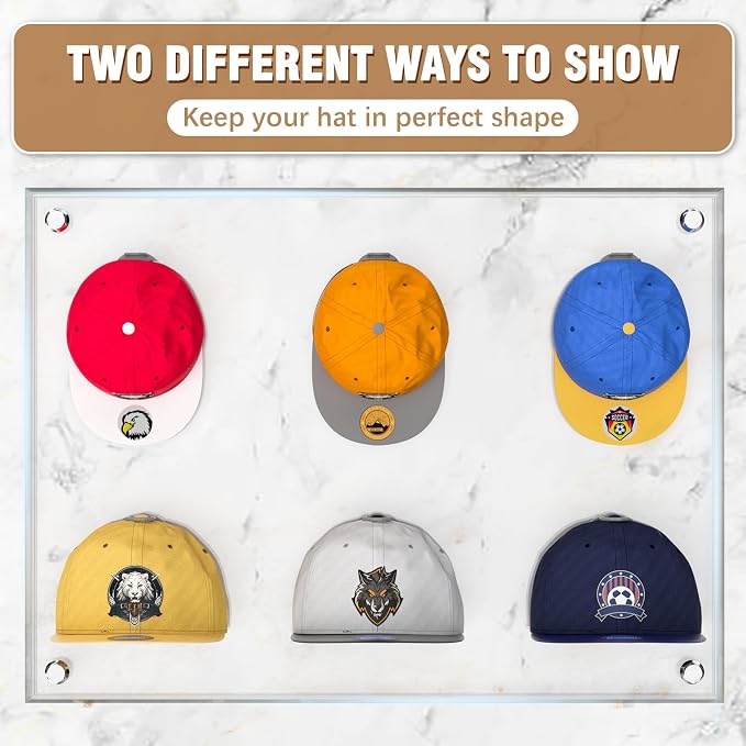 Niunuerga 22 Pack Adhesive Hat Hooks for Wall, Super Strong Hat Rack for Baseball Caps, Minimalist Hat Organizer Display for Home Decor, Hat Hangers Holder for Wall, Door, Closet, No Drilling (Gray)